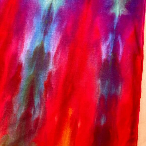 Ice Dyed Tank Dress - Sleeveless Bodycon - Vibrant Rainbow (Women's XSmall) - Picture 7 of 10